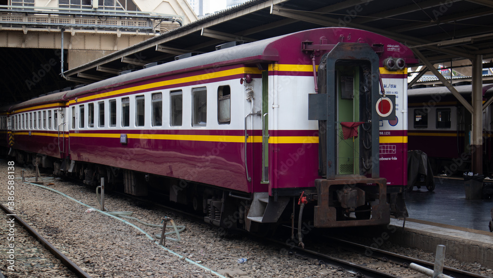 Bangkok Patumwan /Thailand August/8/2020, Locomotive train business in the train station,Cheap passenger. Bangkok Patumwan /Thailand August/8/2020, Locomotive train business in the train station,Cheap passenger.