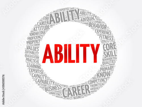 Ability word cloud collage, concept background