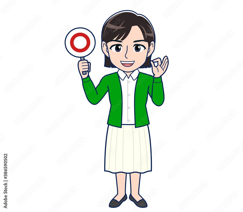 Beautiful woman in a green cardigan