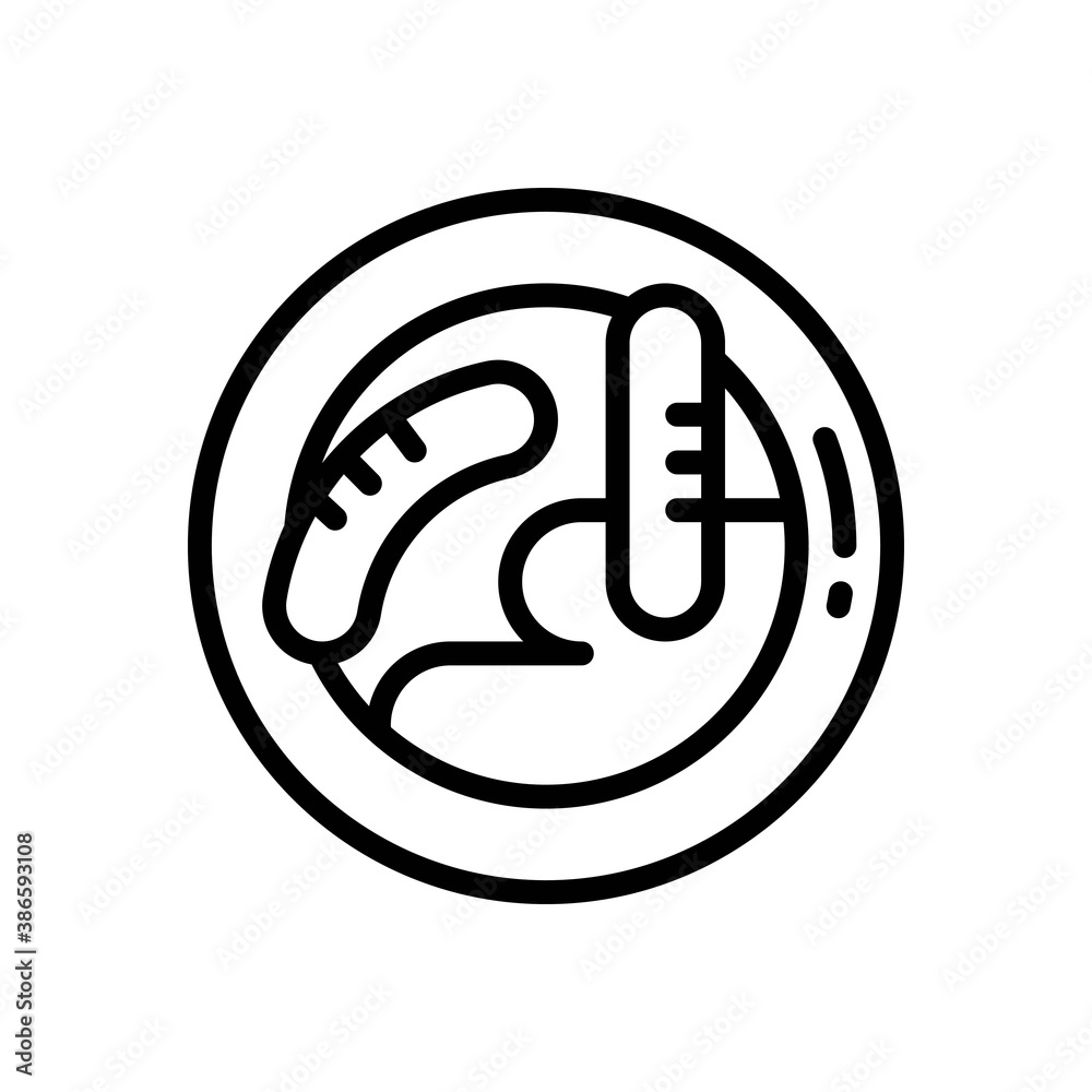 sausage icon in line style isolated on white background. EPS 10