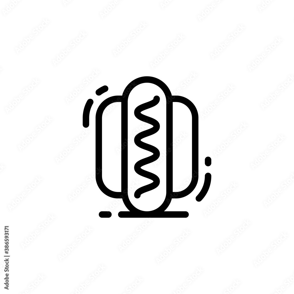sausage icon in line style isolated on white background. EPS 10 sausage icon in line style isolated on white background. EPS 10