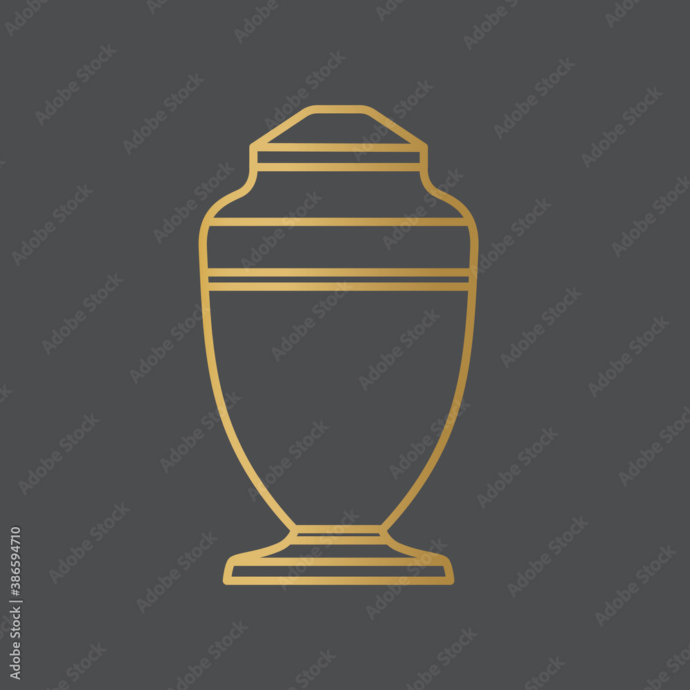 golden cremation urn icon - vector illustration golden cremation urn icon - vector illustration
