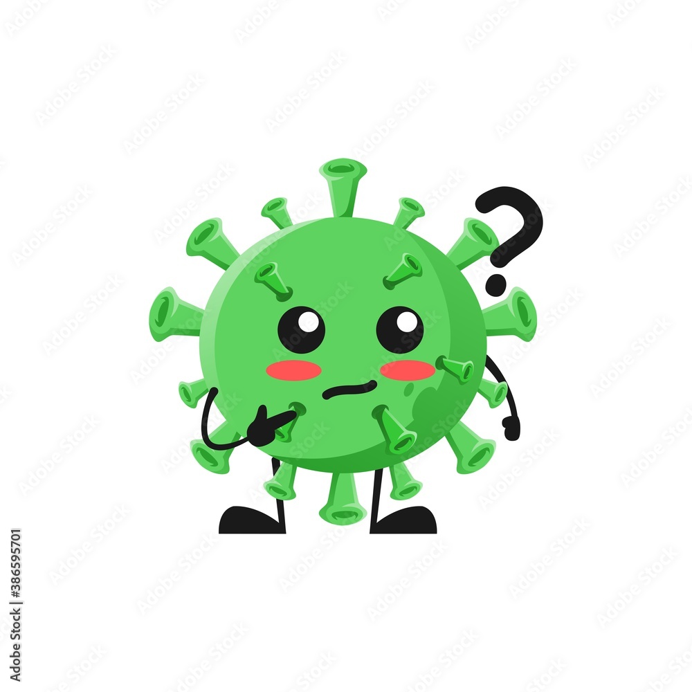 vector illustration of cute virus mascot or character have question or confused. cute virus Concept White Isolated. Flat Cartoon Style Suitable for Landing Page, Banner, Flyer, Sticker. vector illustration of cute virus mascot or character have question or confused. cute virus Concept White Isolated. Flat Cartoon Style Suitable for Landing Page, Banner, Flyer, Sticker.
