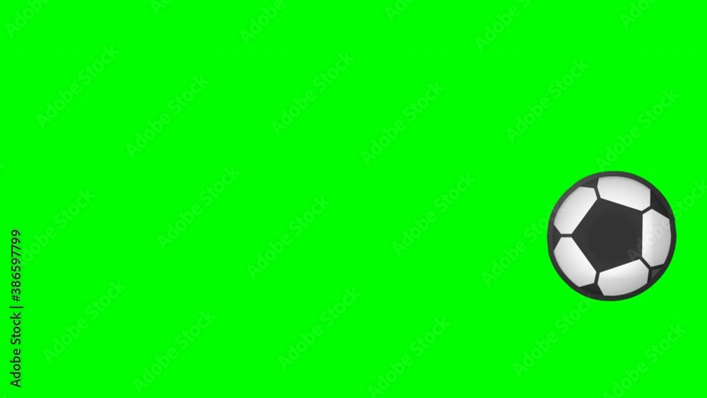 Football ball falling jump, bounces closer and farther. Classic, retro