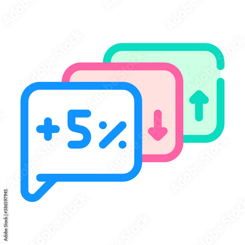 exit polls growing and falling color icon vector illustration