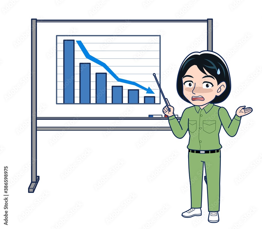 Young woman in green work clothes Young woman in green work clothes