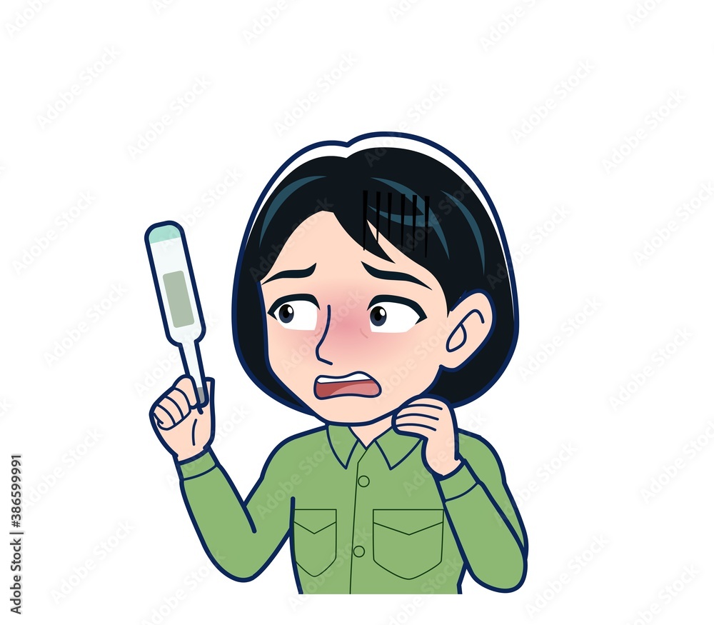 Young woman in green work clothes Young woman in green work clothes