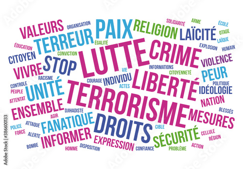 Terrorisme, lutte ensemble contre le terrorisme pour la paix et la liberté photo