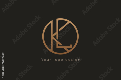 Abstract initial letter K and L logo, usable for branding and business logos, Flat Logo Design Template, vector illustration photo