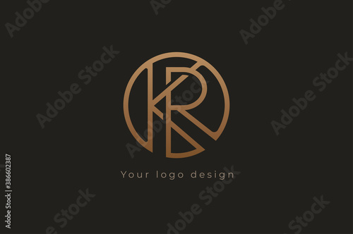 Abstract initial letter K and R logo, usable for branding and business logos, Flat Logo Design Template, vector illustration photo