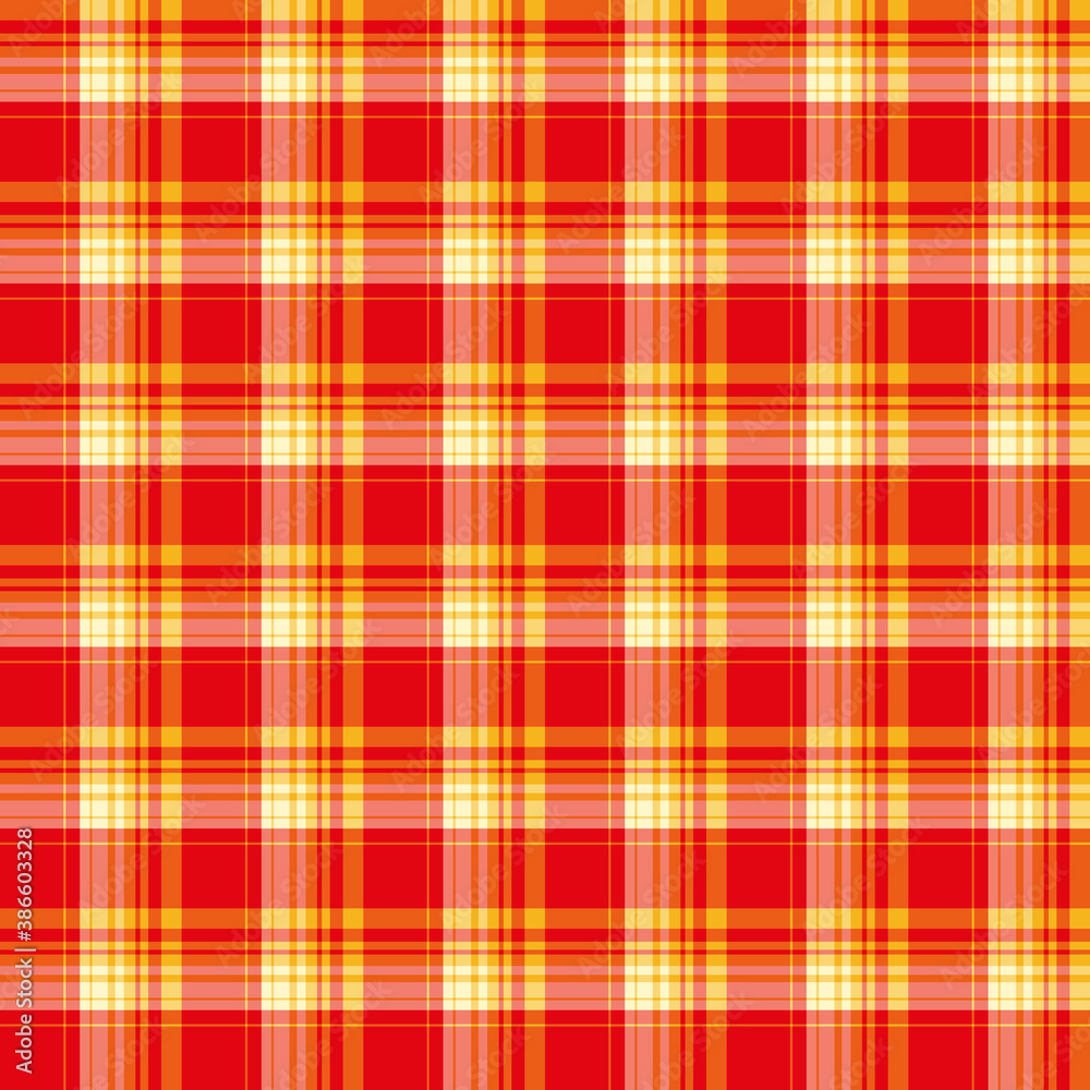 Seamless pattern in bright red and yellow colors for plaid, fabric, textile, clothes, tablecloth and other things. Vector image. Seamless pattern in bright red and yellow colors for plaid, fabric, textile, clothes, tablecloth and other things. Vector image.