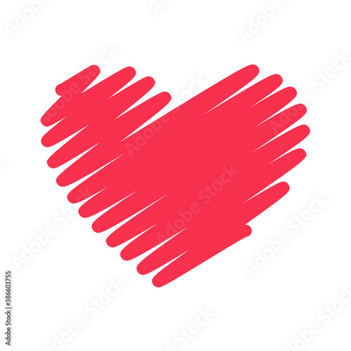 Red heart shaped scribble stripes.