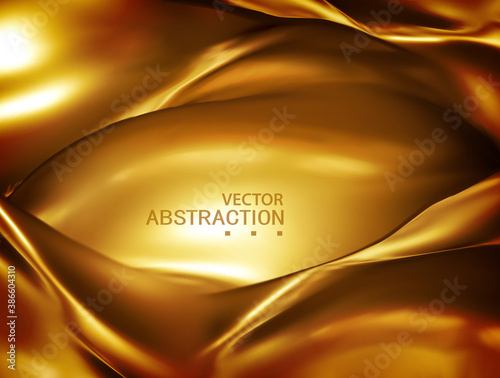 Vector flame-coloured. Abstract Background Elegant Silk Texture Satin Luxury Cloth Wavy Folds. Template for Design, Banner