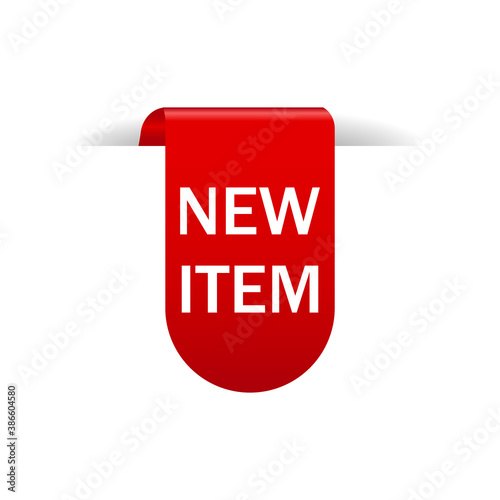 new item , curled corner, label, tag, badge