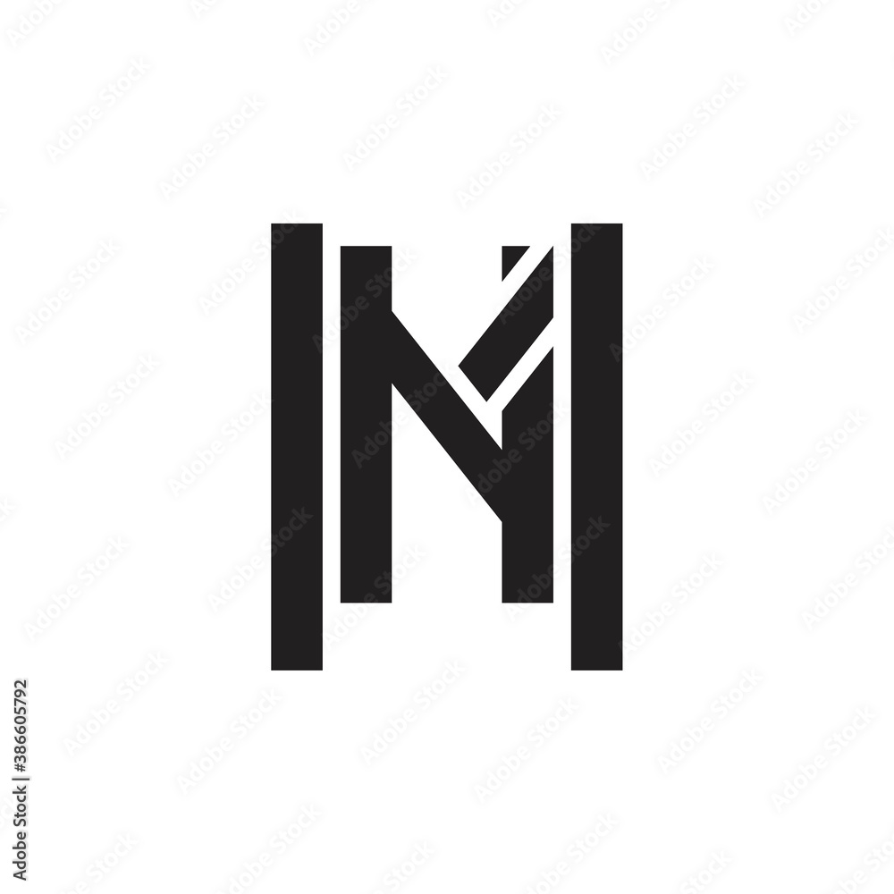 MN letter or NM letter logo design vector
