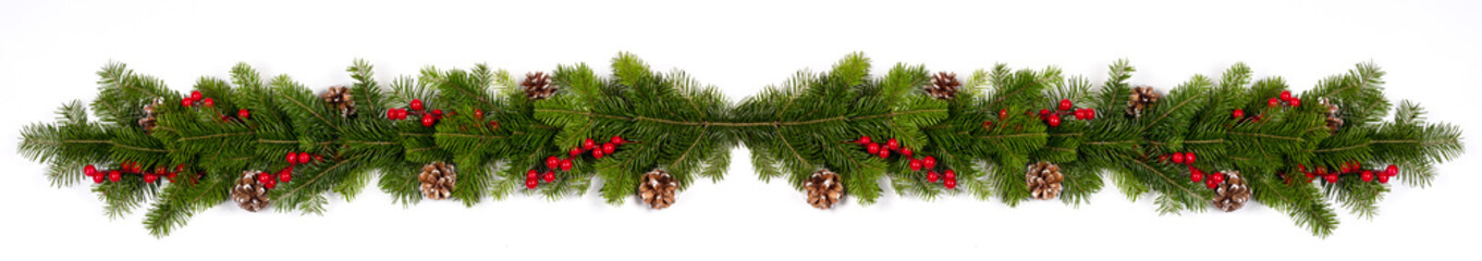Christmas fir decoration on white