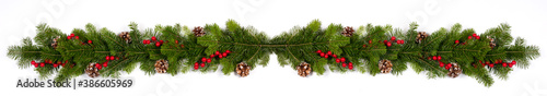 Christmas fir decoration on white