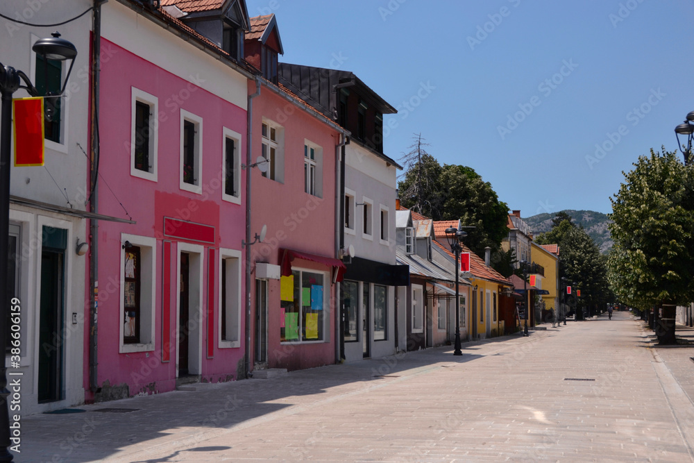 Historic center of old town Cetinje - ancient capital of Montenegro