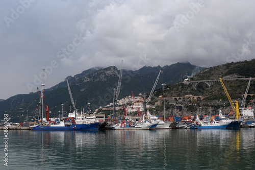 PORTO DI SALERNO,SUD ITALIA,OTTOBRE 2020.