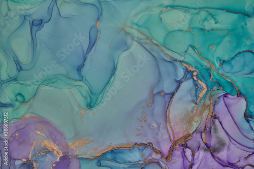 Fluid Art . Abstract colorful background, wallpaper. Mixing acrylic paints. Modern art. Marble texture. Alcohol ink colors translucent