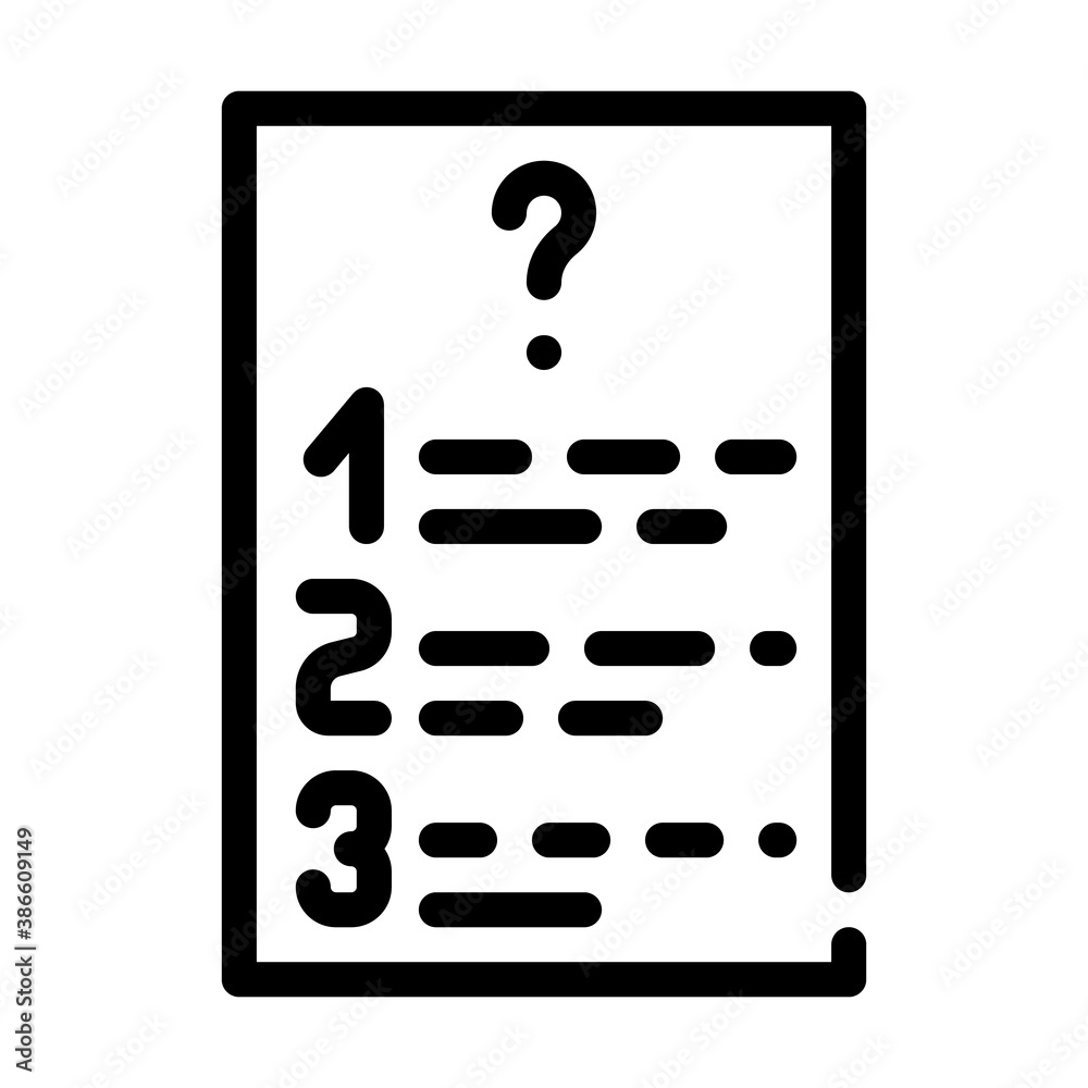 questions list line icon vector illustration sign questions list line icon vector illustration sign