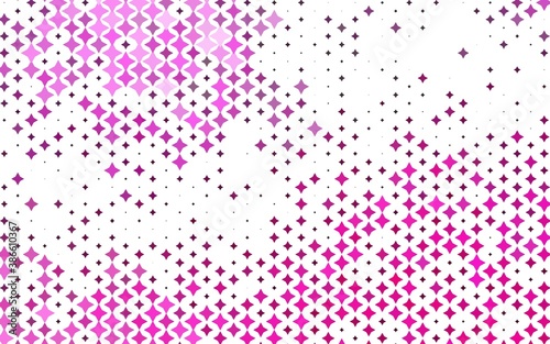 Light Pink vector cover with small and big stars.