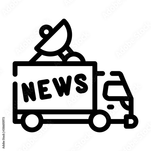 news car truck line icon vector illustration