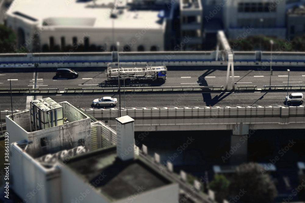 Diorama style photo of the highway