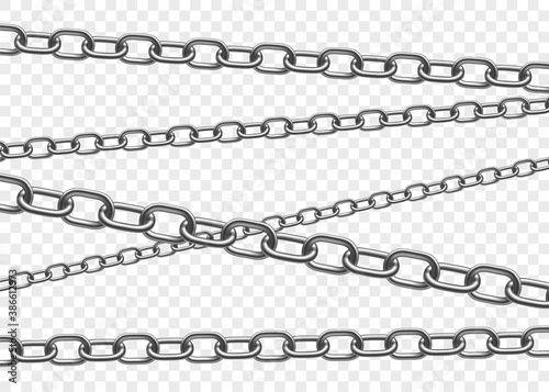 Metal chains or shackles isolated on a transparent background photo