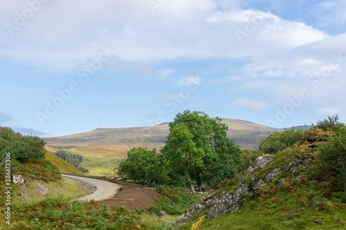 The road through the Fairy Glen near Uig on the isle of Skye