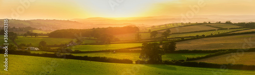 Sunset of the Fields - Berry Pomeroy Village in Devon in England in Europe photo
