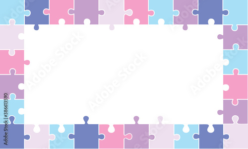 Colorful Jigsaw puzzle pieces background.