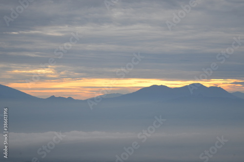 the sunrise of Wilis Mountain in Kediri Indonesia