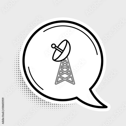 Line Radar icon isolated on grey background. Military search system. Colorful outline concept. Vector.