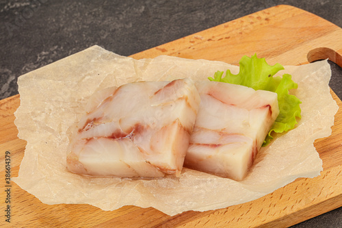 Raw pollock fish fillet for cooking