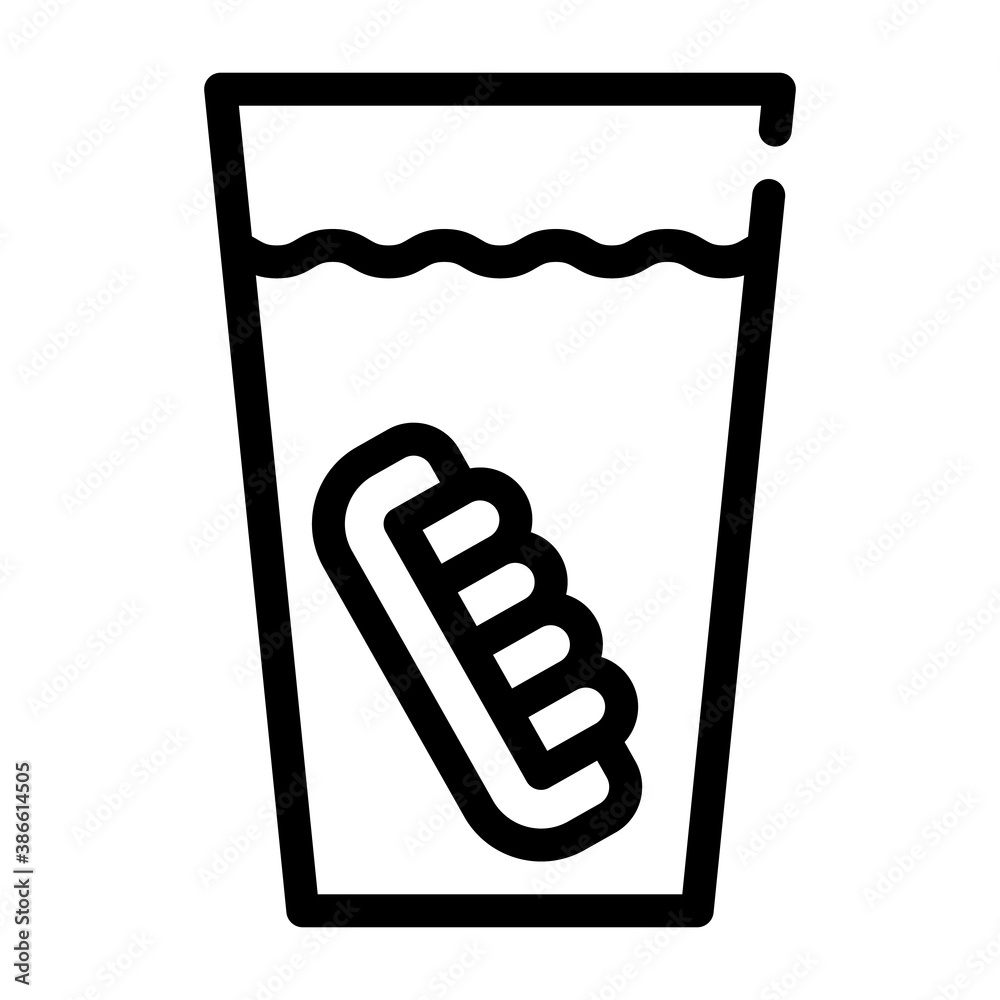 false jaw in glass line icon vector illustration false jaw in glass line icon vector illustration