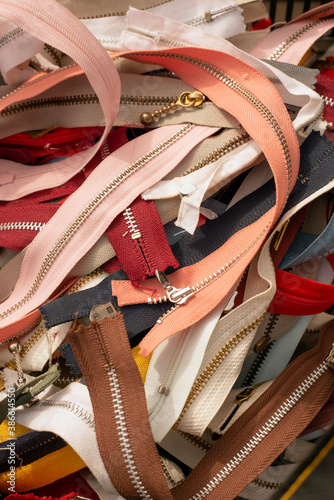 colorful vintage zippers at the flea market
