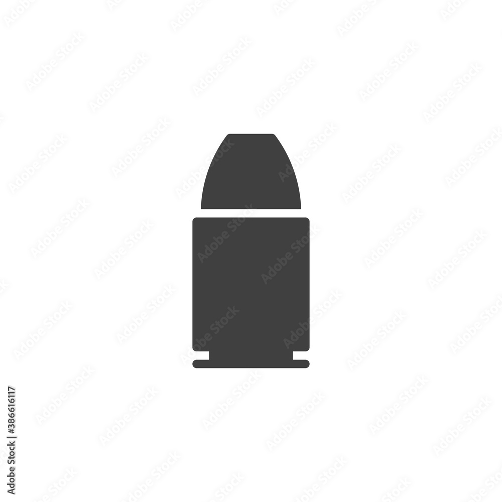 Pistol bullet vector icon. filled flat sign for mobile concept and web design. Handgun Ammunition glyph icon. Symbol, logo illustration. Vector graphics Pistol bullet vector icon. filled flat sign for mobile concept and web design. Handgun Ammunition glyph icon. Symbol, logo illustration. Vector graphics
