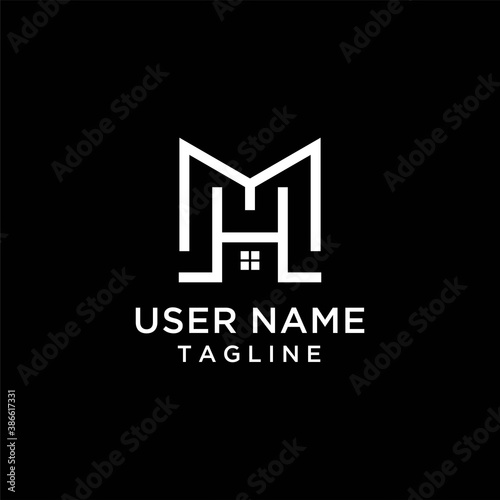 letter MH Logo Design. initial HM Logo Vector Icon Design. MH, HM logo design vector template.