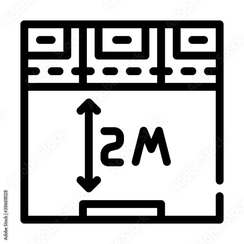 keeping distance line icon vector illustration sign
