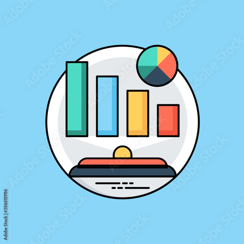 
Pie chart having a bar graph to offer market analysis icon
