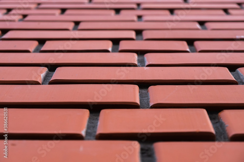 background with red bricks close-up