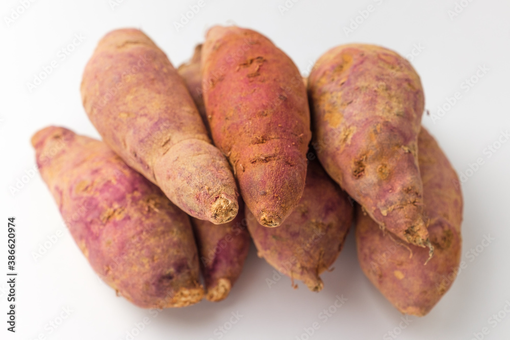 Sweet potato on white background Sweet potato on white background