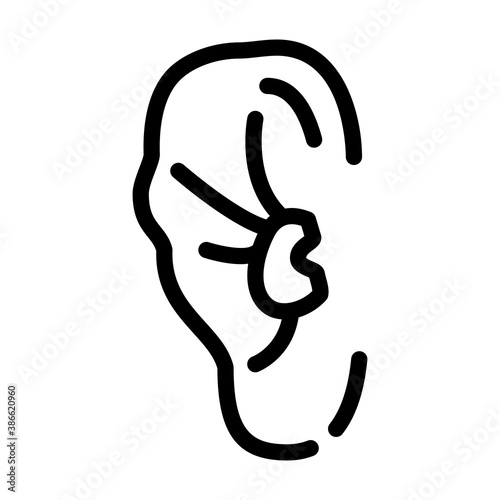 broken wrestler boxer ear line icon vector illustration