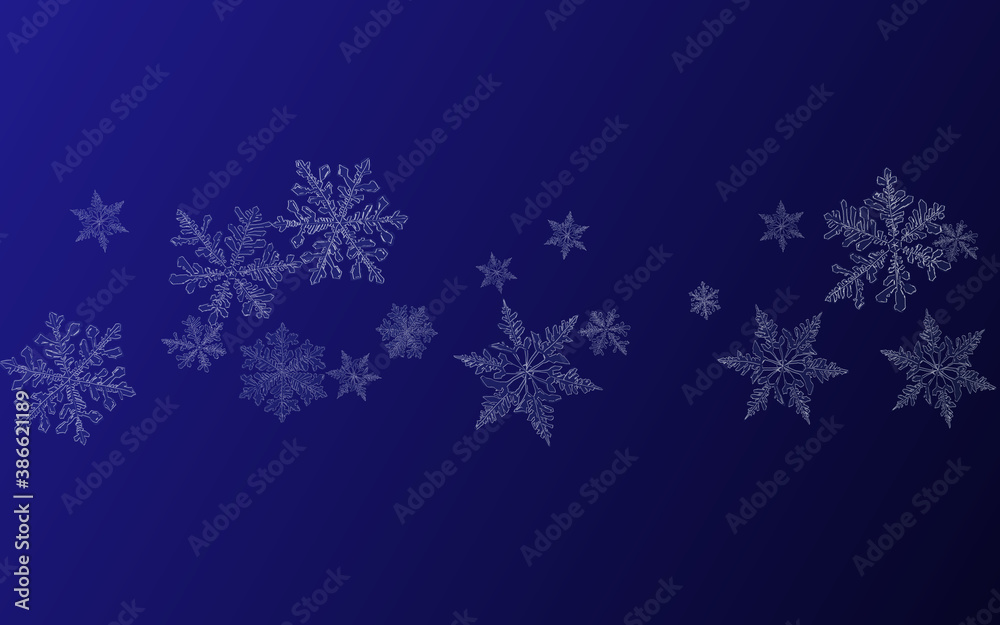 White Snowflake Vector Blue Background. Sky White Snowflake Vector Blue Background. Sky