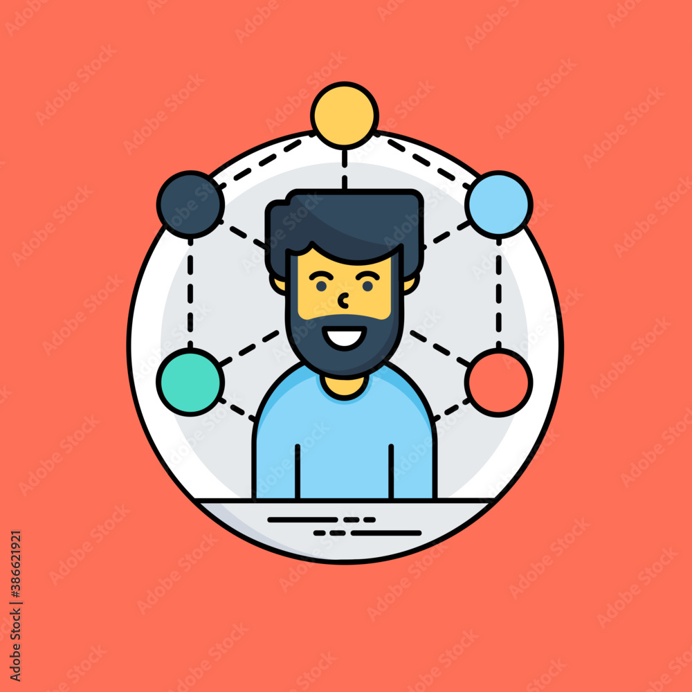 Human avatar surrounded by a circle of arrows, denoting idea for career ways icon
Human avatar surrounded by a circle of arrows, denoting idea for career ways icon
