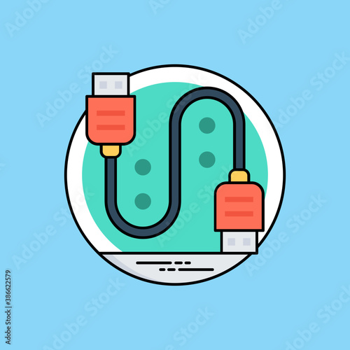 
Male ports of usb cable disclosing icon for plug in 
