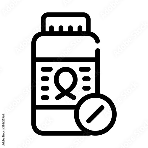 cancer treatment medicine package line icon vector illustration