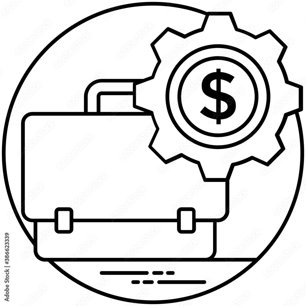 Here we have a briefcase along with dollar coin enriched cog, sensualizing the icon for investment portfolio
Here we have a briefcase along with dollar coin enriched cog, sensualizing the icon for investment portfolio