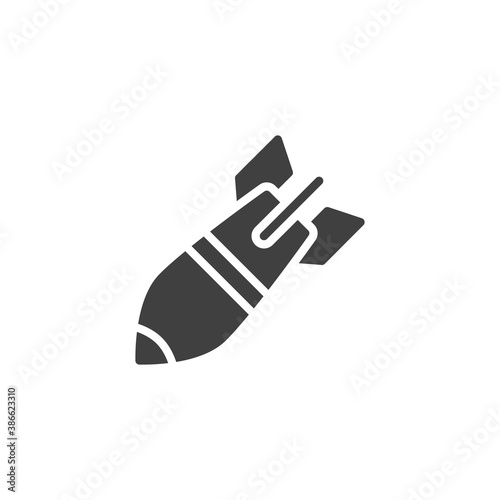 Aerial bomb vector icon. filled flat sign for mobile concept and web design. Rocket bomb glyph icon. Symbol, logo illustration. Vector graphics